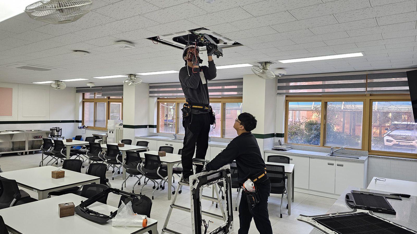 인천 지역 학교 냉난방기 분해세척