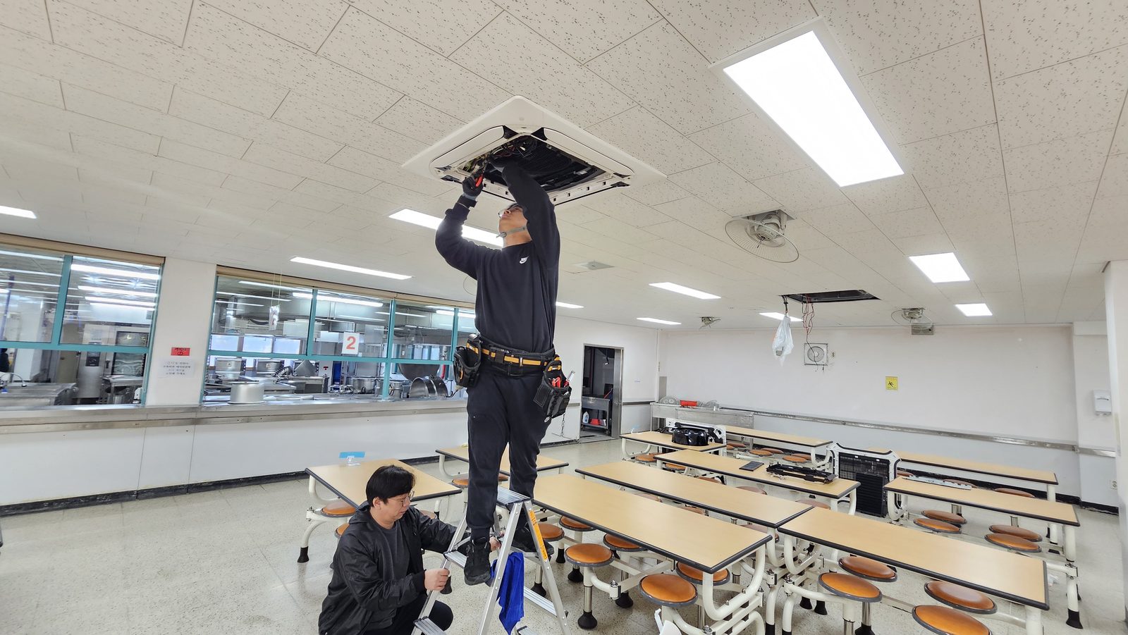 인천 지역 학교 냉난방기 분해세척